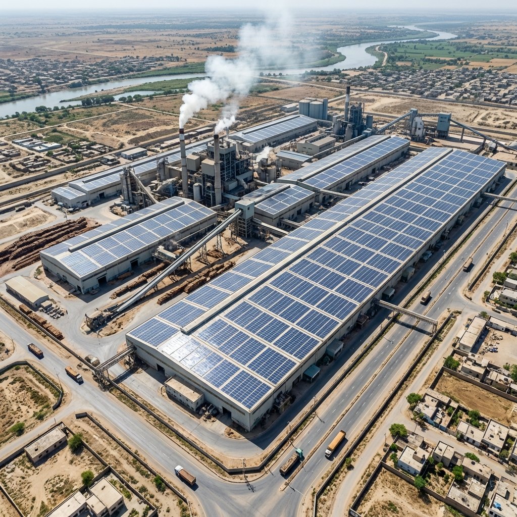 1 MW on-grid solar installation at Shaheen Paper Mill
